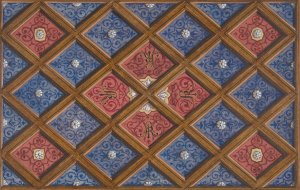 Design for a coffered ceiling with painted initials; SRI by Jules-Edmond-Charles Lachaise Oil Painting