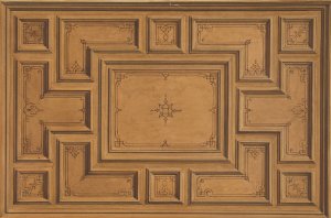 Design for a decorated ceiling by Jules-Edmond-Charles Lachaise Oil Painting