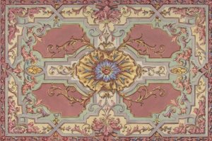Design for a Painted Ceiling with Strapwork and Foliage on a Rose Background by Jules-Edmond-Charles Lachaise Oil Painting