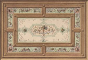 Design for a Painted Ceiling by Jules-Edmond-Charles Lachaise Oil Painting