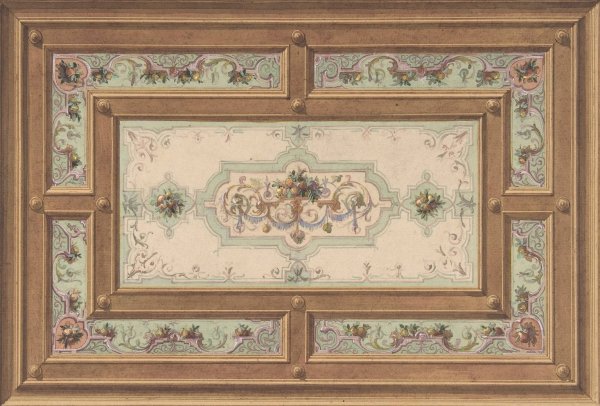 Design for a Painted Ceiling  by Jules-Edmond-Charles Lachaise - Hand-Painted Oil Painting Reproduction