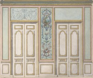 Design for a Pair of Doors Joined by an Ornamental Panel by Jules-Edmond-Charles Lachaise Oil Painting
