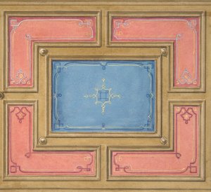 Design for a paneled ceiling by Jules-Edmond-Charles Lachaise Oil Painting