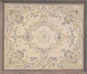 Design for a Study Ceiling by Jules-Edmond-Charles Lachaise Oil Painting