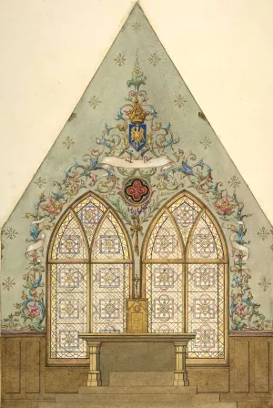 Design for Altar and Chapel, Farnborough Oil painting by Jules-Edmond-Charles Lachaise