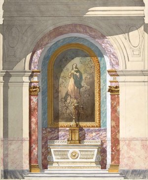 Design for Altar by Jules-Edmond-Charles Lachaise Oil Painting