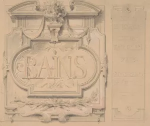 Design for an ornamental plaque for a bath house Oil painting by Jules-Edmond-Charles Lachaise