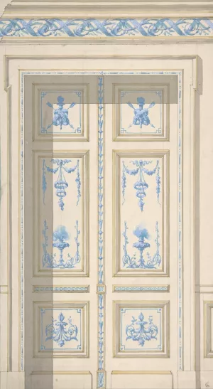Design for Bedroom Doors, Hotel de Jagan Oil painting by Jules-Edmond-Charles Lachaise