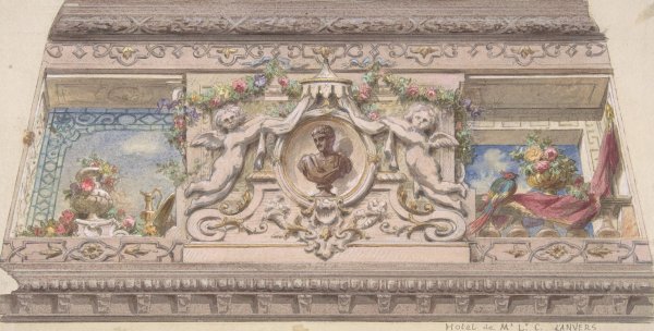 Design for Cove, Hotel Cahen d'Anvers  by Jules-Edmond-Charles Lachaise - Hand-Painted Oil Painting Reproduction