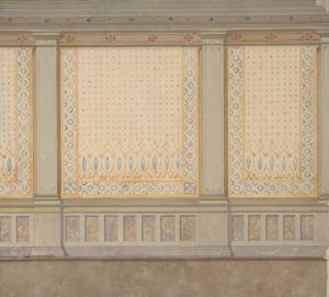 Design for decoration of a wall with painted panels separated by pilasters by Jules-Edmond-Charles Lachaise Oil Painting
