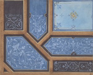 Design for Dining Room Ceiling, Chateau de Cange by Jules-Edmond-Charles Lachaise Oil Painting