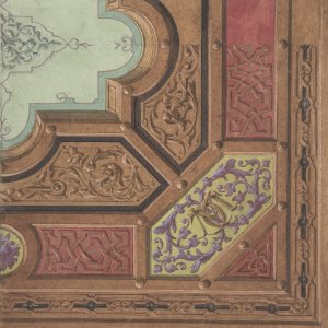 Design for Dining Room Ceiling, Chateau de Cange by Jules-Edmond-Charles Lachaise Oil Painting