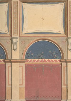 Design for Elevation of Gallery Bay, Deepdene, Dorking, Surrey by Jules-Edmond-Charles Lachaise Oil Painting