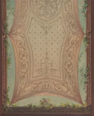 Design for Gallery Ceiling, Hotel Cottier by Jules-Edmond-Charles Lachaise Oil Painting