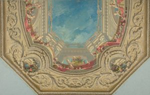 Design for Octagonal Ceiling in the Pless House, Berlin by Jules-Edmond-Charles Lachaise Oil Painting