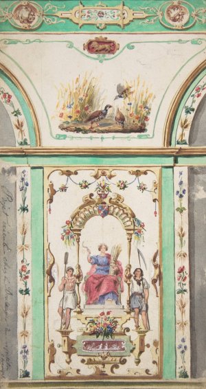 Design for Painted Wall Decoration for a Bakery by Jules-Edmond-Charles Lachaise Oil Painting
