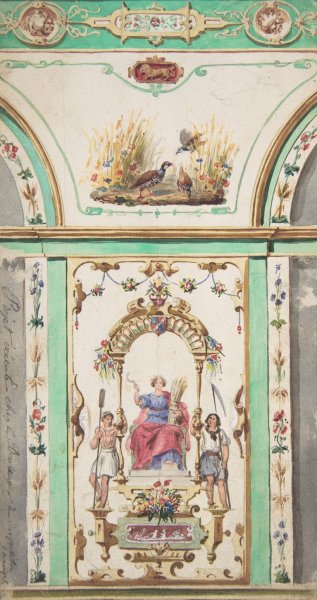 Design for Painted Wall Decoration for a Bakery  by Jules-Edmond-Charles Lachaise - Hand-Painted Oil Painting Reproduction