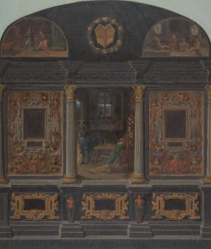 Design for painted wall decoration in the Chateau de Lude, Sarthe by Jules-Edmond-Charles Lachaise Oil Painting