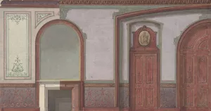 Design for Painted Wall Paneling, Deepdene, Dorking, Surrey Oil painting by Jules-Edmond-Charles Lachaise