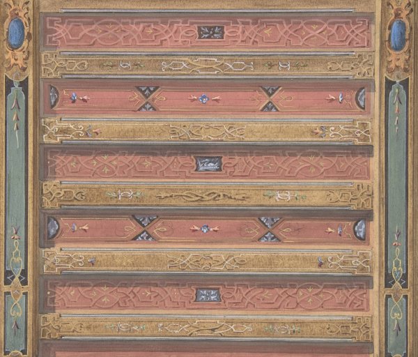 Design for Salon Ceiling, Chateau de Cange  by Jules-Edmond-Charles Lachaise - Hand-Painted Oil Painting Reproduction