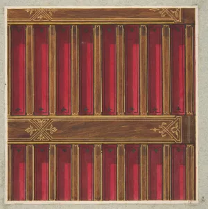 Design for the decoration of a beamed ceiling by Jules-Edmond-Charles Lachaise Oil Painting