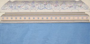 Design for the decoration of a ceiling cove and moulding by Jules-Edmond-Charles Lachaise Oil Painting