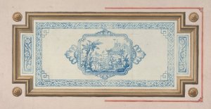 Design for the decoration of a ceiling with a Chinese blue and white design by Jules-Edmond-Charles Lachaise Oil Painting