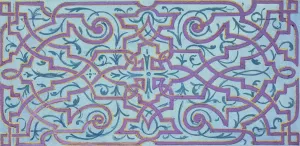 Design for the decoration of a ceiling with strapwork Oil painting by Jules-Edmond-Charles Lachaise