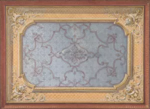 Design for the decoration of a ceiling with urns, swags, and portrait medallions in the four corners by Jules-Edmond-Charles Lachaise Oil Painting