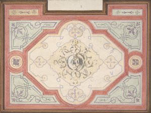 Design for the decoration of a ceiling by Jules-Edmond-Charles Lachaise Oil Painting