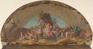 Design for the Decoration of a Lunette on the Staircase, Hotel de Pless, Berlin by Jules-Edmond-Charles Lachaise Oil Painting