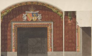 Design for the decoration of the fireplace in the library of the Chateau de Mouchy by Jules-Edmond-Charles Lachaise Oil Painting