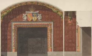Design for the decoration of the fireplace in the library of the Chateau de Mouchy Oil painting by Jules-Edmond-Charles Lachaise