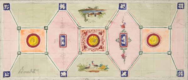 Design for the painted decoration of a baker's shop  by Jules-Edmond-Charles Lachaise - Hand-Painted Oil Painting Reproduction