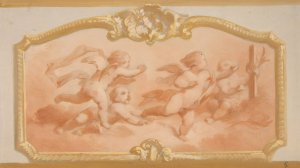 Design with putti by Jules-Edmond-Charles Lachaise Oil Painting