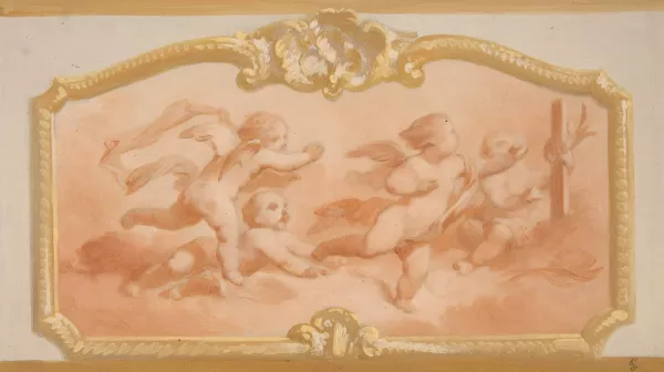 Reproduction Putti Design with putti by Jules-Edmond-Charles Lachaise Oil Painting ...