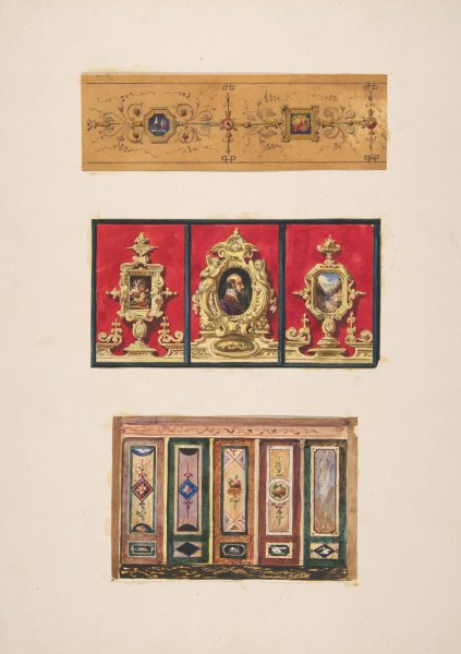 Designs for panels  by Jules-Edmond-Charles Lachaise - Hand-Painted Oil Painting Reproduction