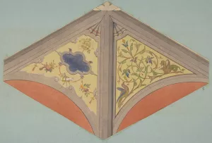 Designs for the painted decoration of a vaulted ceiling by Jules-Edmond-Charles Lachaise Oil Painting