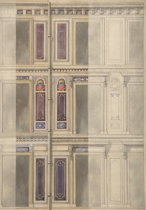 Designs for three windowed storeys by Jules-Edmond-Charles Lachaise Oil Painting