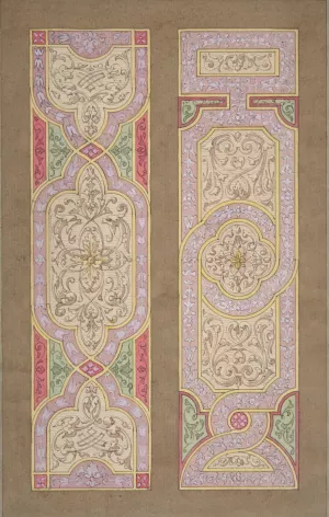 Designs for two panels painted in rinceaux by Jules-Edmond-Charles Lachaise Oil Painting
