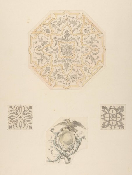 Four designs for decorative motifs  by Jules-Edmond-Charles Lachaise - Hand-Painted Oil Painting Reproduction