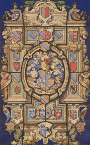 Heraldic designs for the Chateau Mouchy by Jules-Edmond-Charles Lachaise Oil Painting
