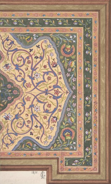 Islamic Ceiling Design for Deepdene, Dorking, Surrey  by Jules-Edmond-Charles Lachaise - Hand-Painted Oil Painting Reproduction