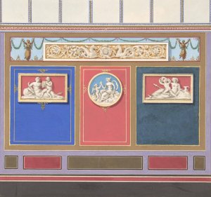 Painted Wall Decor Featuring Three Medallions Oil painting by Jules-Edmond-Charles Lachaise
