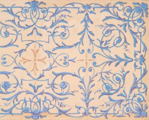 Partial design for a decorative panel painted in rinceaux Oil painting by Jules-Edmond-Charles Lachaise
