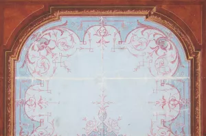 Partial design for painted ceiling by Jules-Edmond-Charles Lachaise Oil Painting