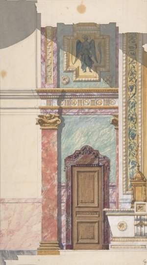 Side View of Design for Altar by Jules-Edmond-Charles Lachaise Oil Painting