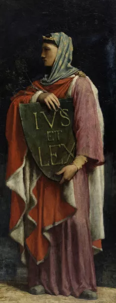 Le Droit Ecrit by Jules Elie Delaunay Oil Painting
