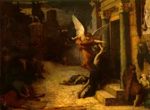 Peste a Rome by Jules-Elie Delauney Oil Painting