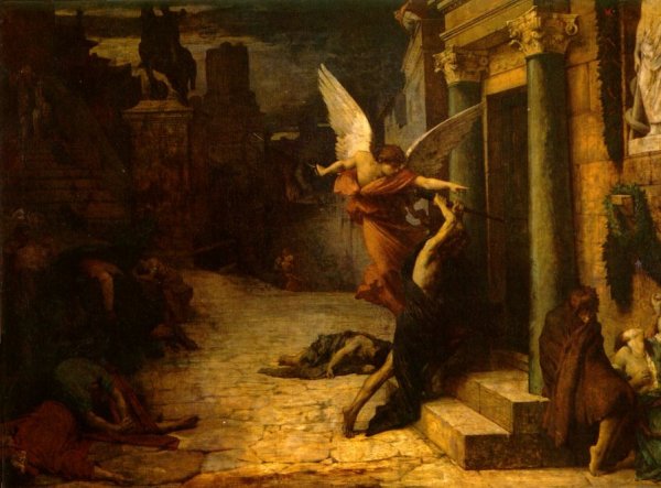Peste a Rome by Jules-Elie Delauney - Hand-Painted Oil Painting Reproduction